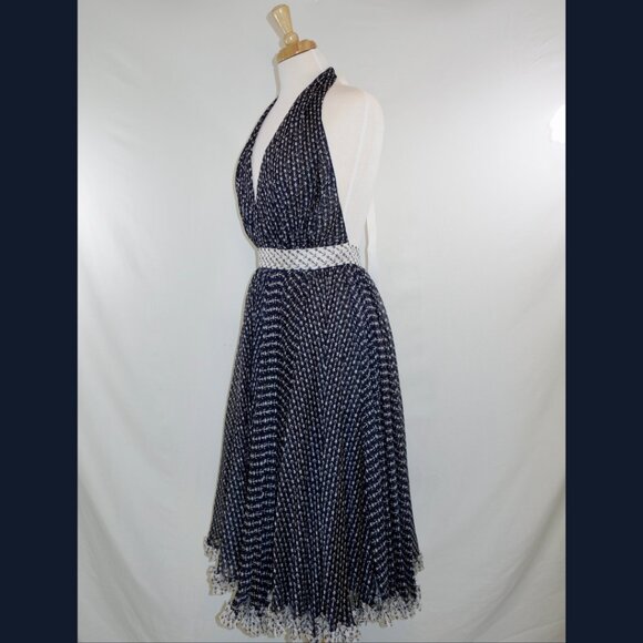 D&G Blue + White Anchor and Start Print Halter Dress - Size 40 (IT) - Picture 2 of 16